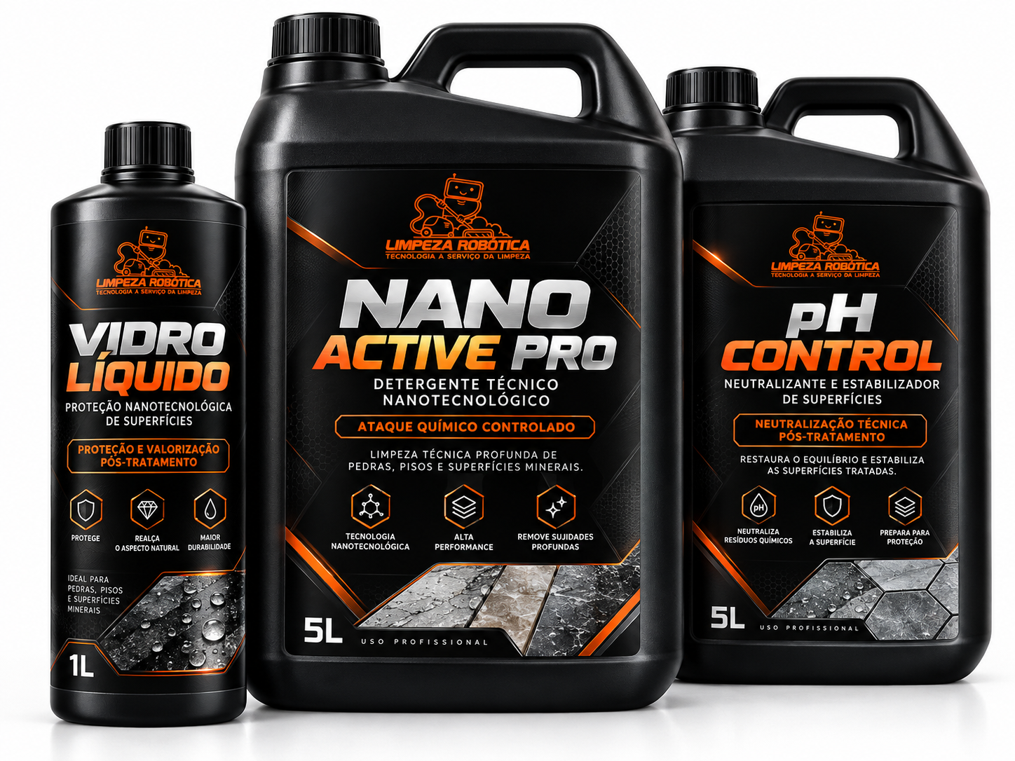 Nano Active Pro, pH Control e Vidro Líquido